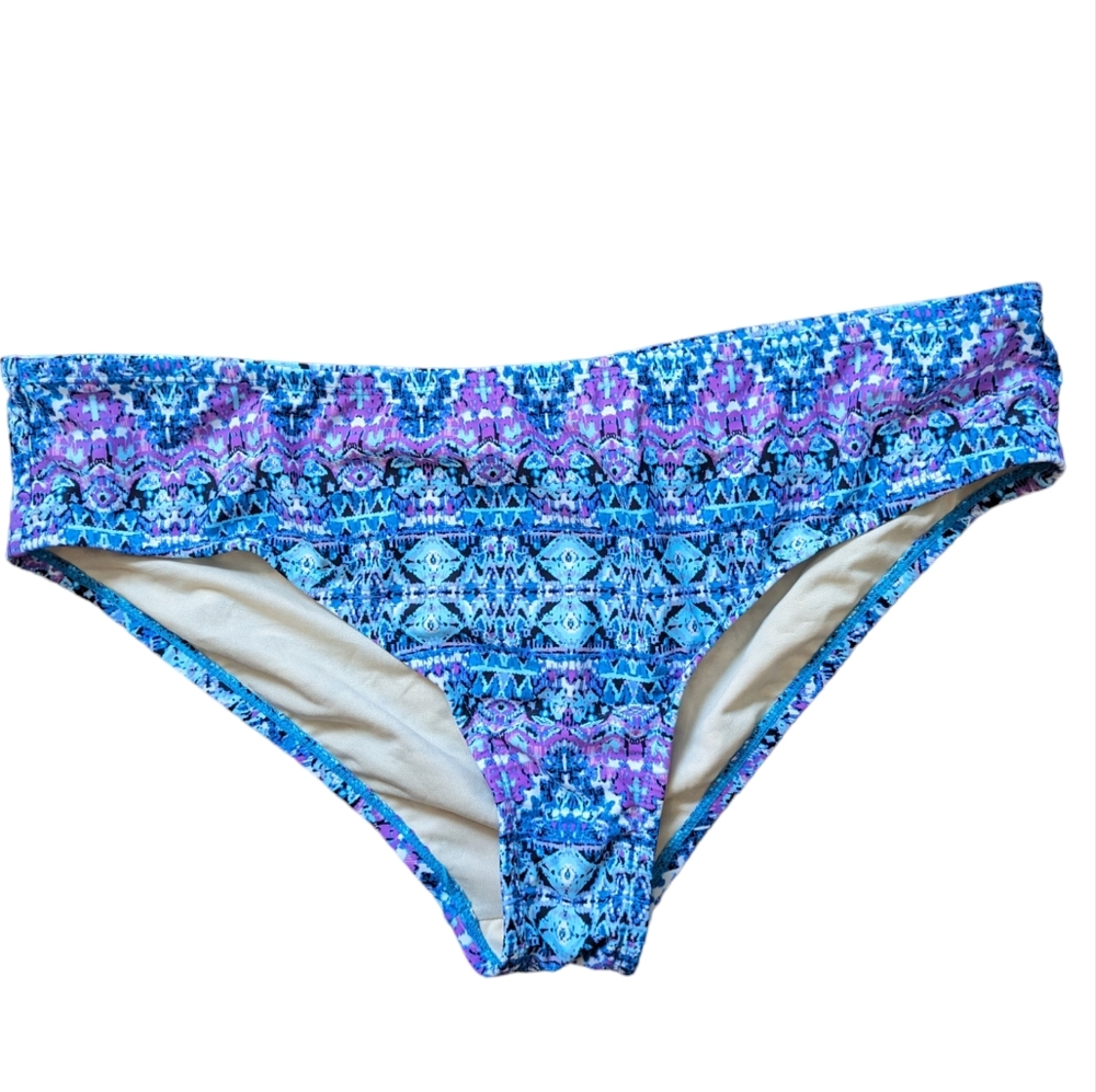 Swimsuits for All Bikini Bottoms Size 20 Batik Blue Turquoise Purple Swimwear 2X